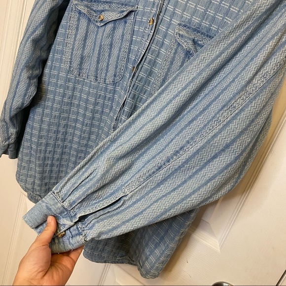 Aztec boho chambray button down top - Picture 4 of 5